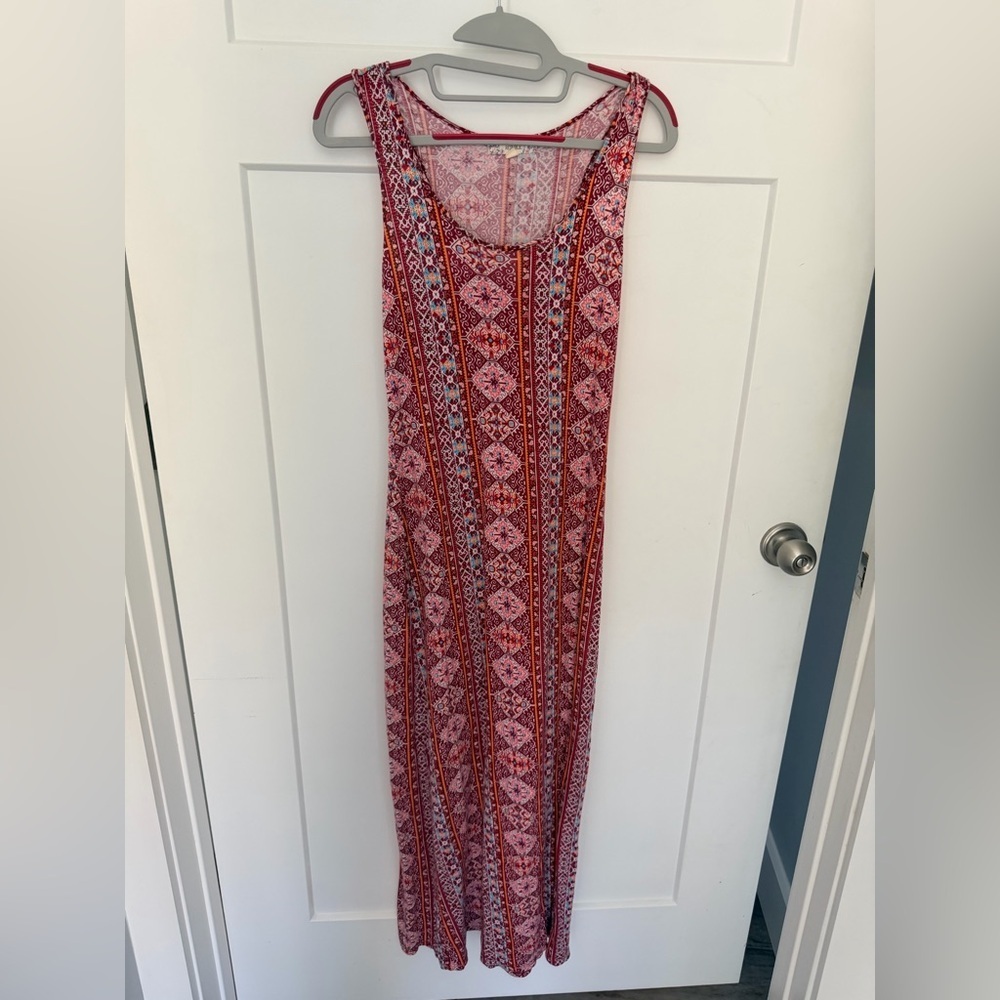 Pink Republic Boho Tribal Print Maxi Dress Sleeveless Small